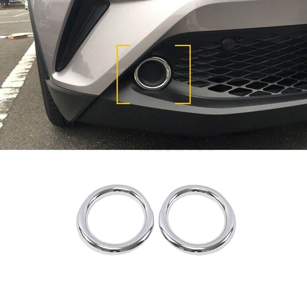 Rear Fog Light Frame Cover Trim2* For Toyota CHR C-HR 2016-2018 Chrome Silver