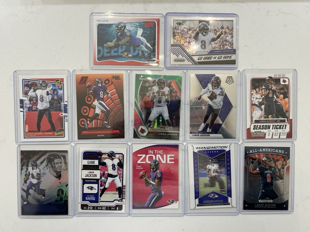 12 Card - Lamar Jackson Lot Baltimore Ravens MVP