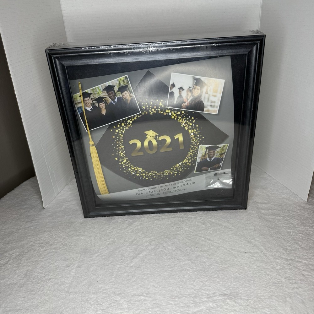 12x12 Black Shadow Box Frame for Graduation Keepsakes