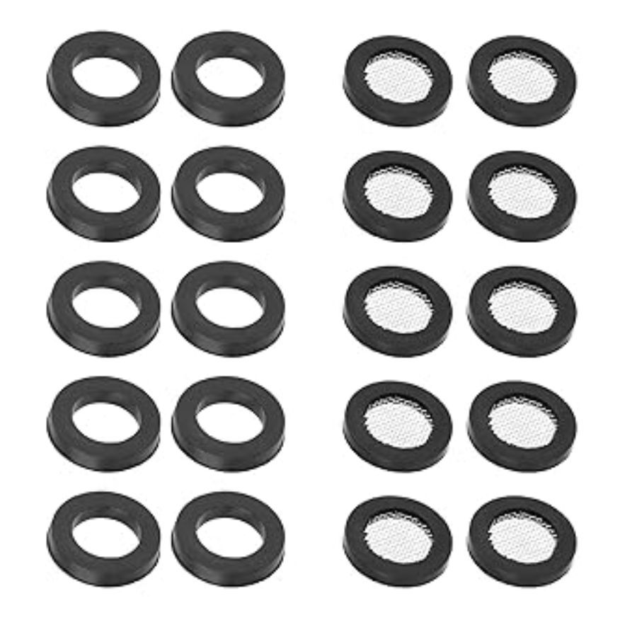 20pcs Shower Head Filter Gasket, 2 Types Faucet Washers 10 Rubber Washers Plumbi
