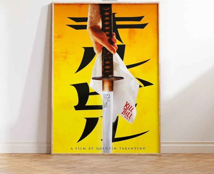 Kill Bill Film Poster, Quentin Tarantino Movie Art Print, Vintage Cinema 3