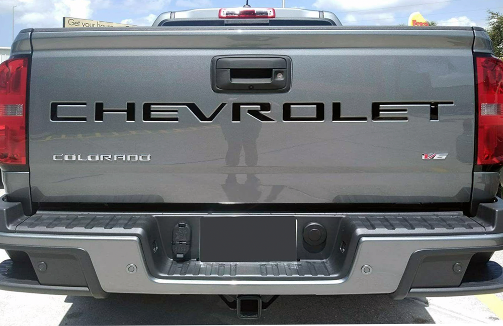 VINYL: Gloss Black Tailgate Letters Chevrolet Colorado 2021 2022