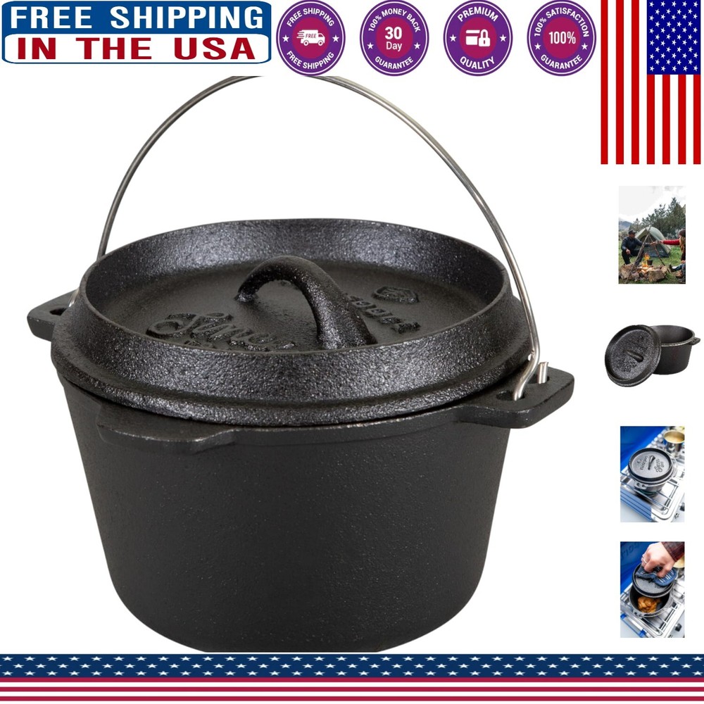 Elegant Dark Grey 1 Quart Cast Iron Dutch Oven with Dishwasher Safe Design