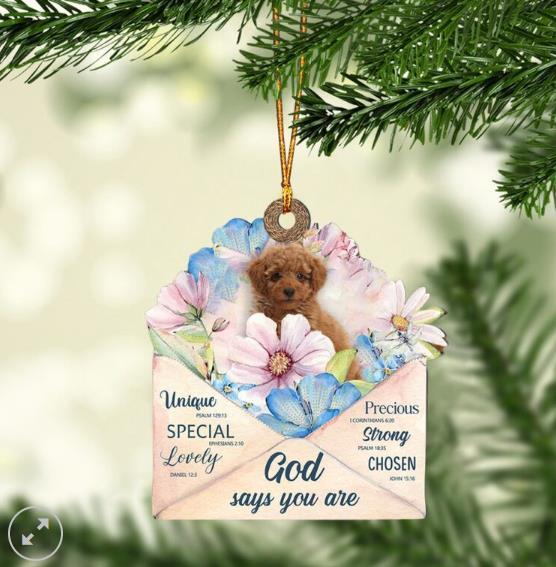 Toy-Poodle God Says You Ornament, Christmas Ornament, Dog Ornament, cute