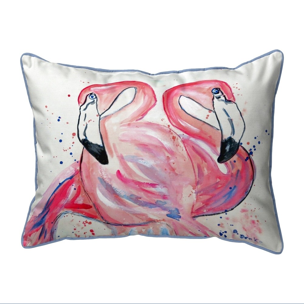 Betsy's Flamingos Small Outdoor/Indoor Pillow 11x14 Multi N/A