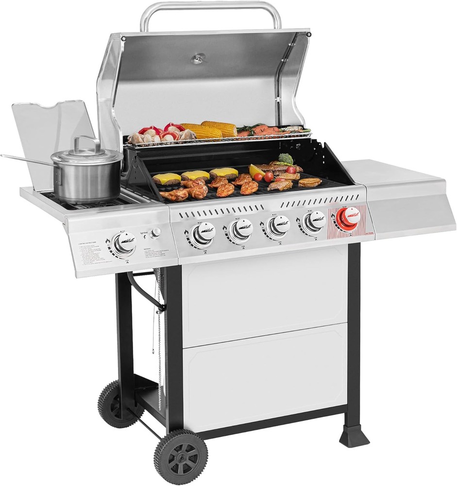 Royal Gourmet GA5401T 5-Burner Propane Gas Grill, Silver & Black