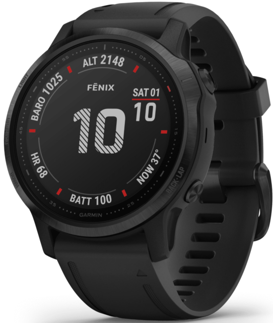 Garmin Fenix 6S Pro Premium Black Metal Case with Black Silicone Band Multisport Smartwatch (GPS) (010-02159-13)