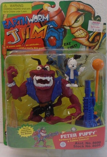 Earthworm Jim Monstrous Peter Puppy Jim’s Sidekick & Fuzz Buddy Playmates (MOC)