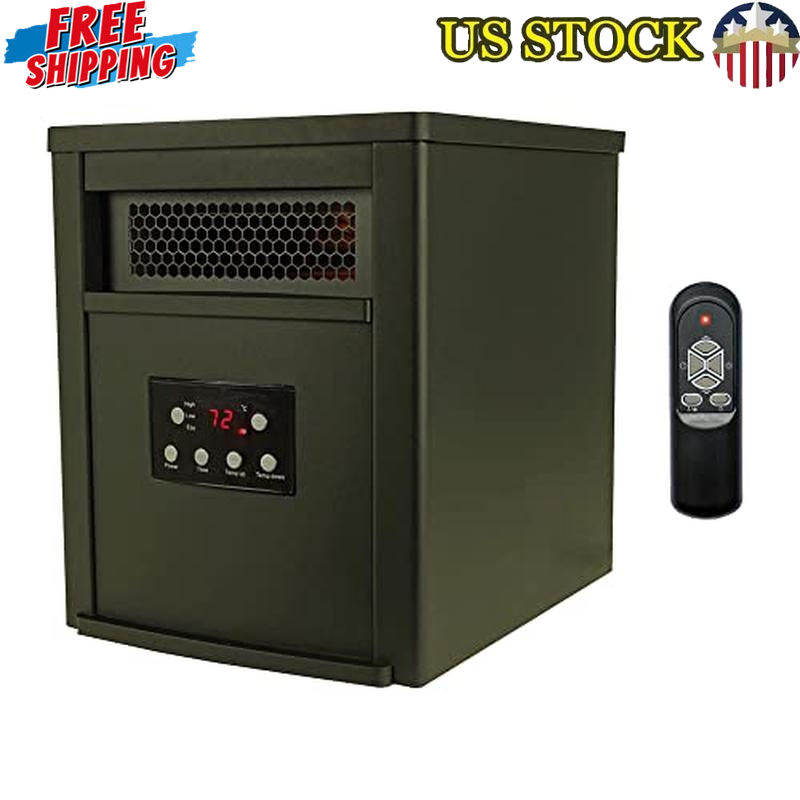 1500W Infrared Quartz Heater Portable Remote Control Indoor Space Warmer Durable