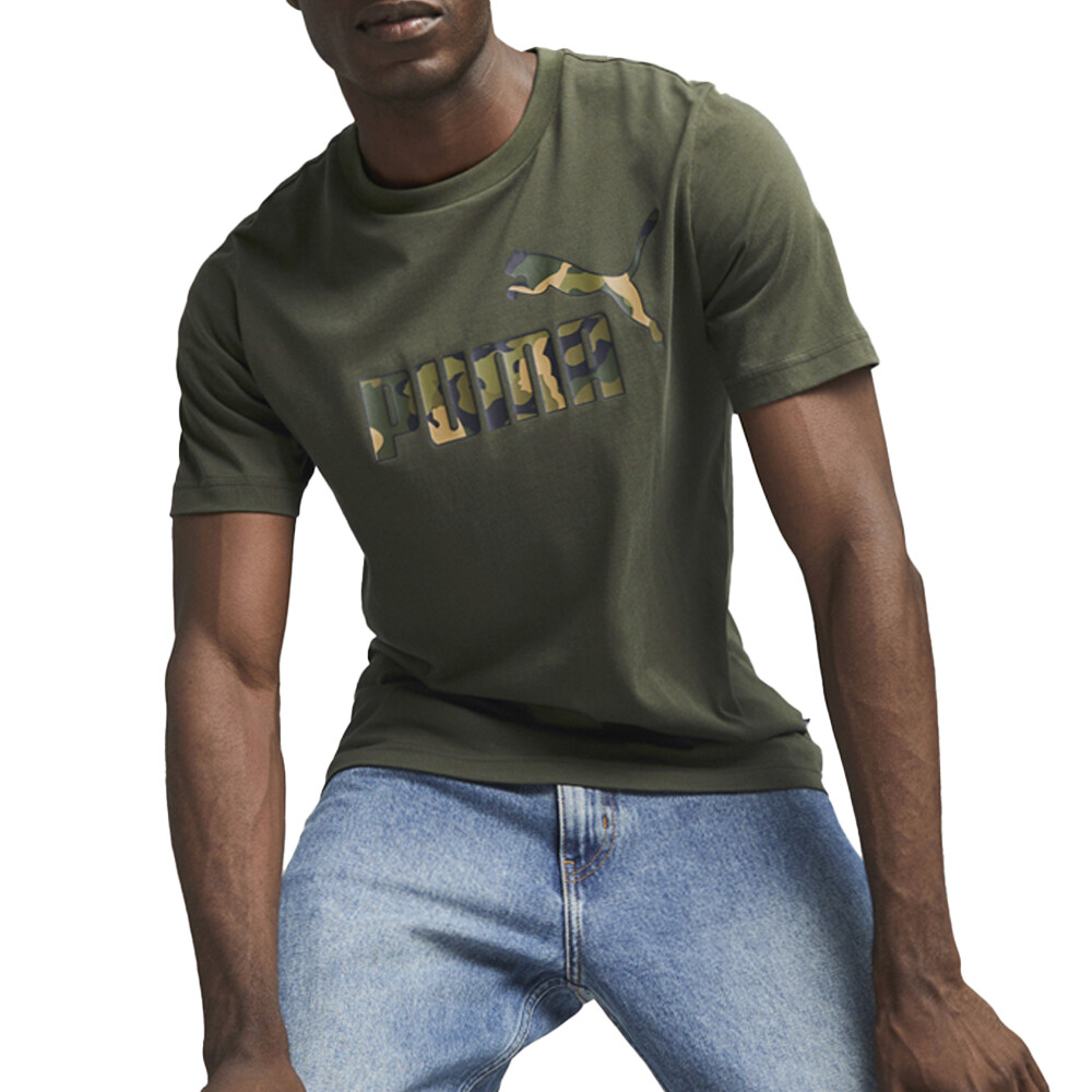 Puma Essential Camo Graphic Crew Neck Short Sleeve T-Shirt Mens Size S  Casual T