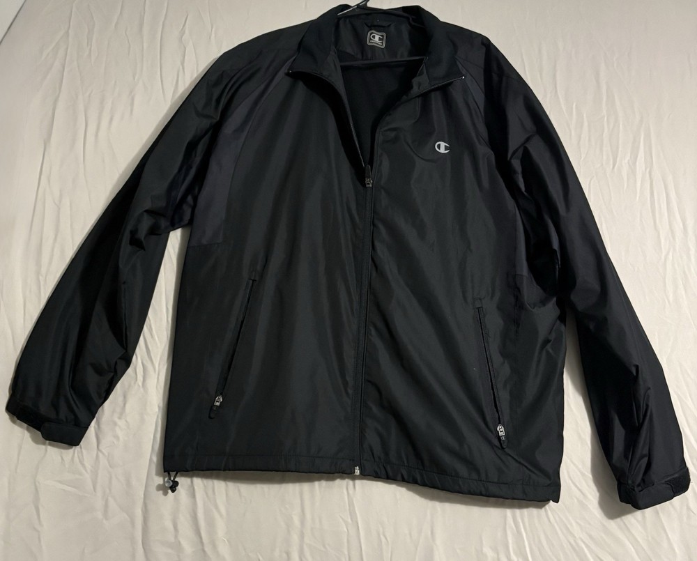 Champion Men's Full-zip Black Windbreaker Size L
