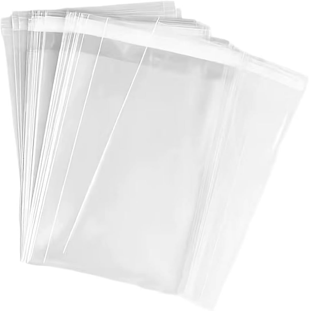 100 Pieces (9X12 Inch) Clear Plastic Bags for Packaging, Clothing & T-Shirts Str
