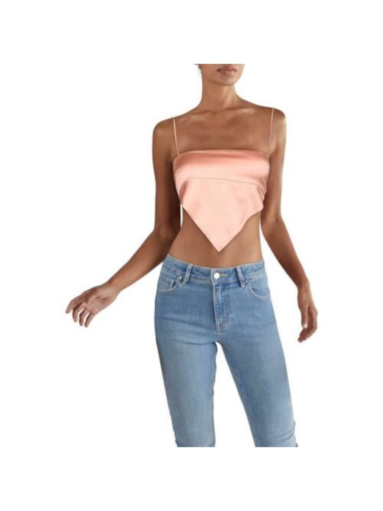 Danielle Bernstein Womens Strapless Spaghetti Strap Tie Back Handkerchief Top