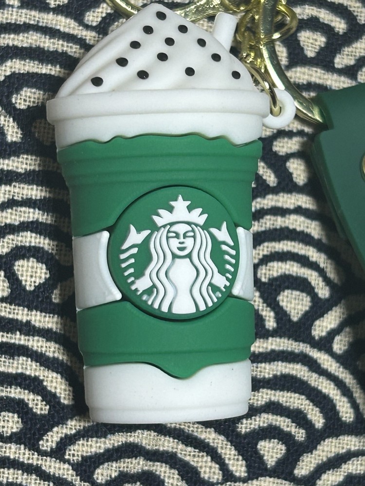 Starbucks Chocolate Sprinkles Frappuccino Durable 3D Silicon Keychain w/ Logo