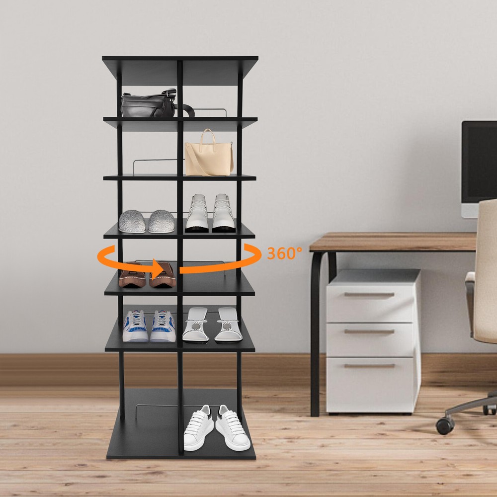 6-Tier 360-Degree Rotating Shoe Rack Holds 24 Pairs