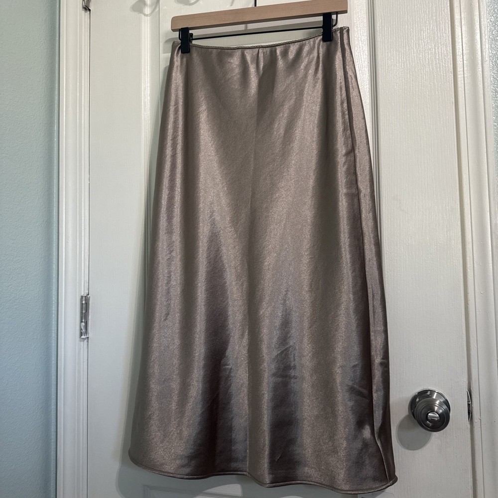 New Lululemon Satin Midi Skirt Champagne Color Elegant Silky Finish