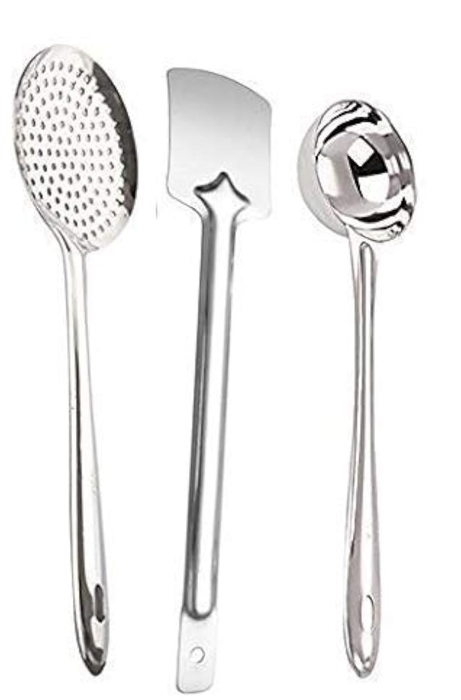 Stainless Steel 3Pieces Cooking Spoons Set, Contains Ladle, Set of 3