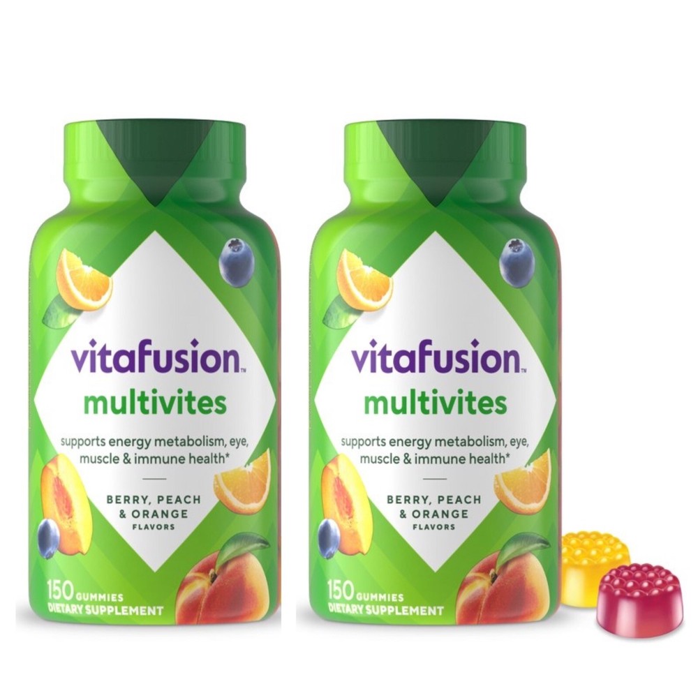 2 Pack Vitafusion MultiVites Adult Multivitamin Daily Gummy Vitamins, 150ct