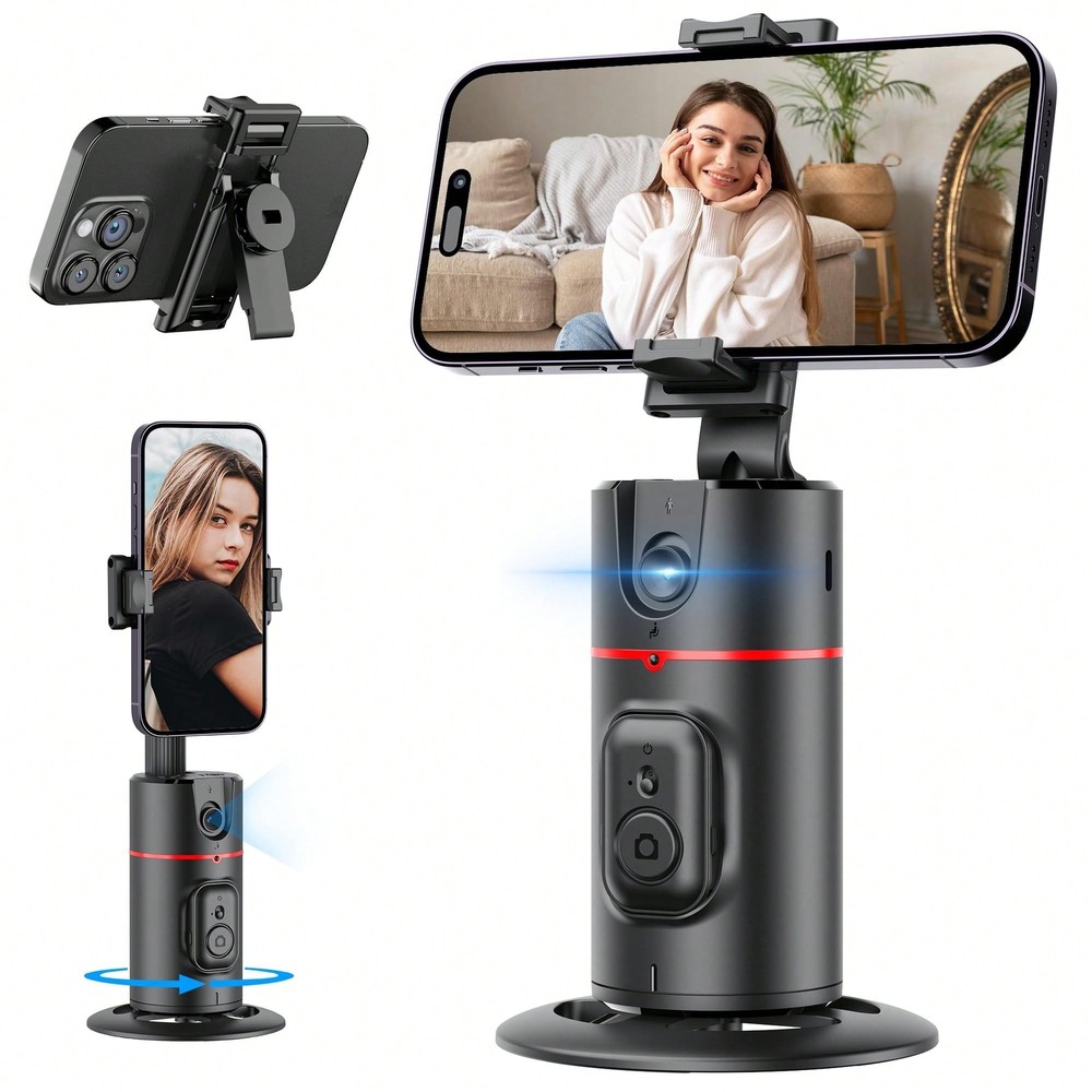 Auto Face Tracking Tripod For Phone,No App Required, 360° Rotation Stand Holder