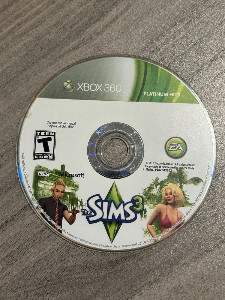 The Sims 3 (Microsoft Xbox 360, 2010) Disc Only