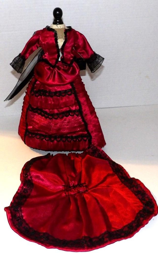 Victorian Doll Clothes Hand Stitched Fashionable Doll Outfit #6