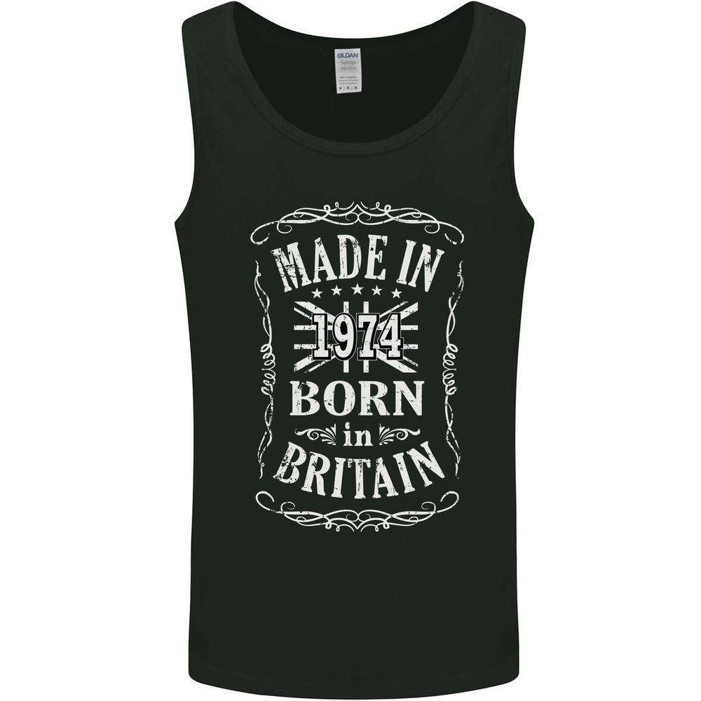 Born In Britain 51st Birthday Made 1974 Mens Vest Tank Top