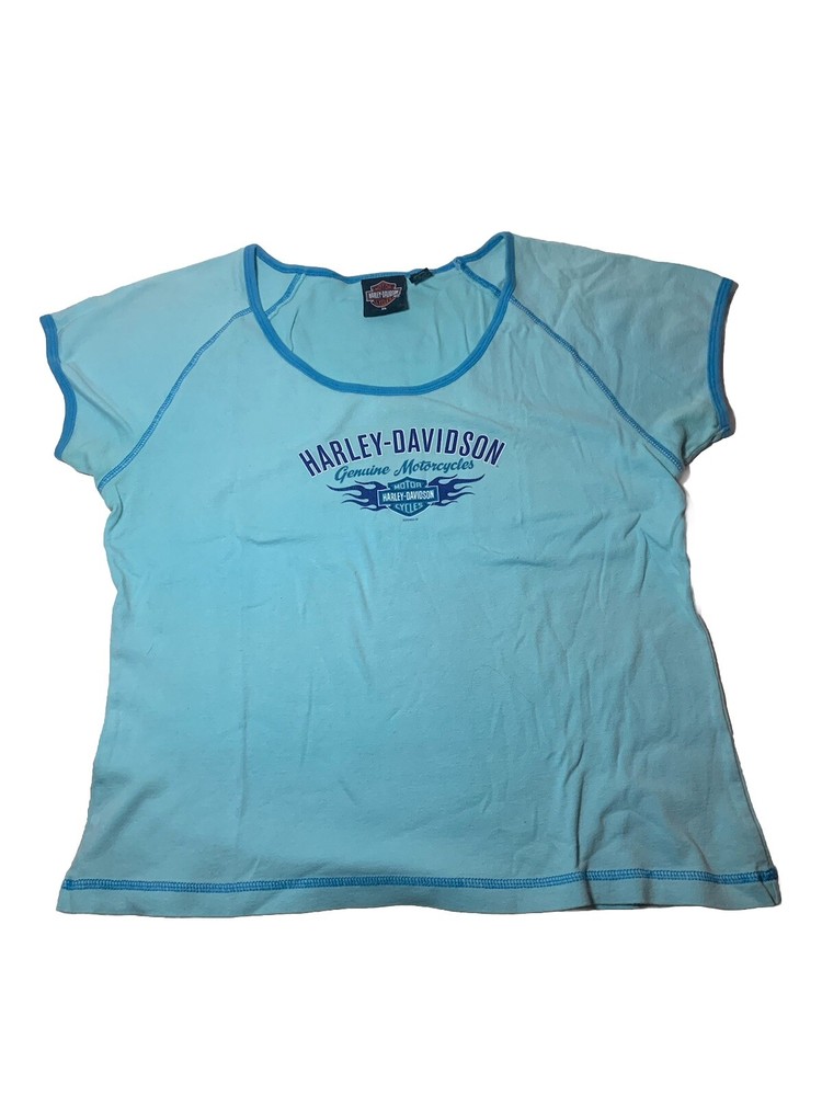 Harley Davidson Womens Shirt Short Sleeve XL  Turquoise Gettysburg,Pa
