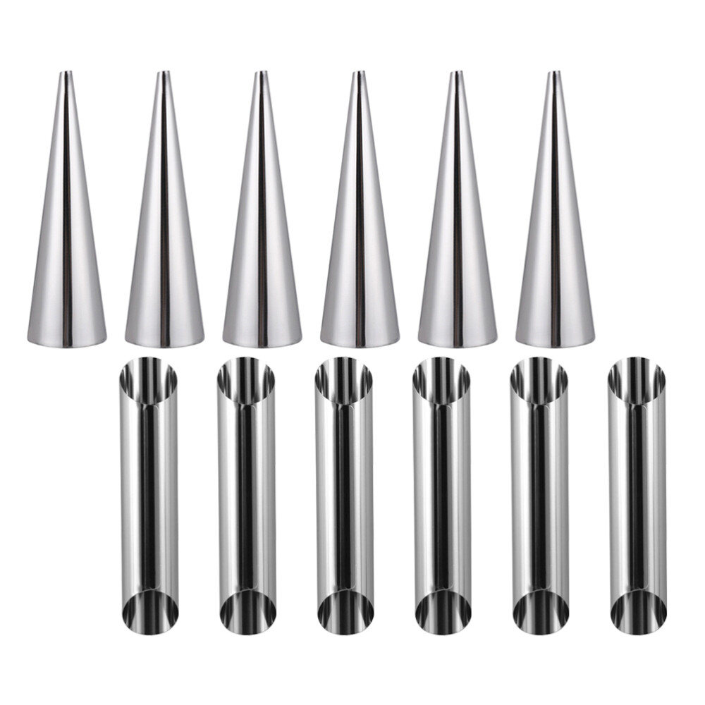 12 Pcs Pizza Steel for Oven Croissant Spiral Tube Baking Mold