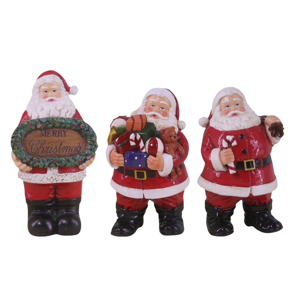 Resin Santa Claus Christmas Figurines Figure for Home Office Indoor Outdoor