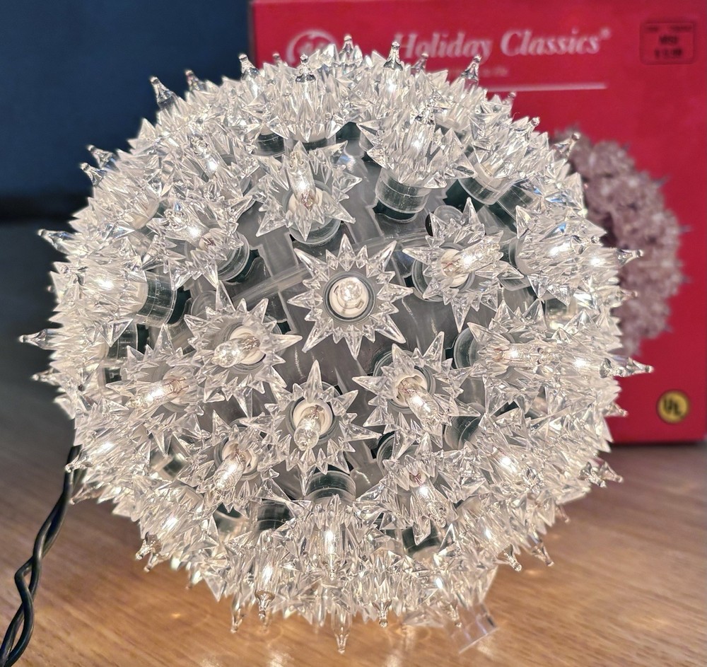 GE Holiday Classics 100 Light Super Sphere Clear 6in Hanging Christmas