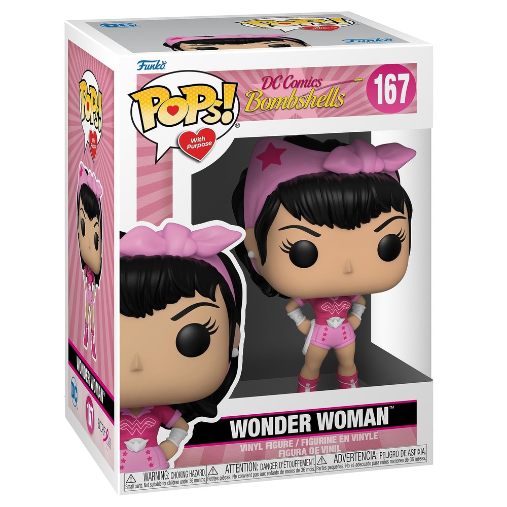 Breast Cancer Awareness Bombshell Wonder Woman Funko Pop 167 Brand New