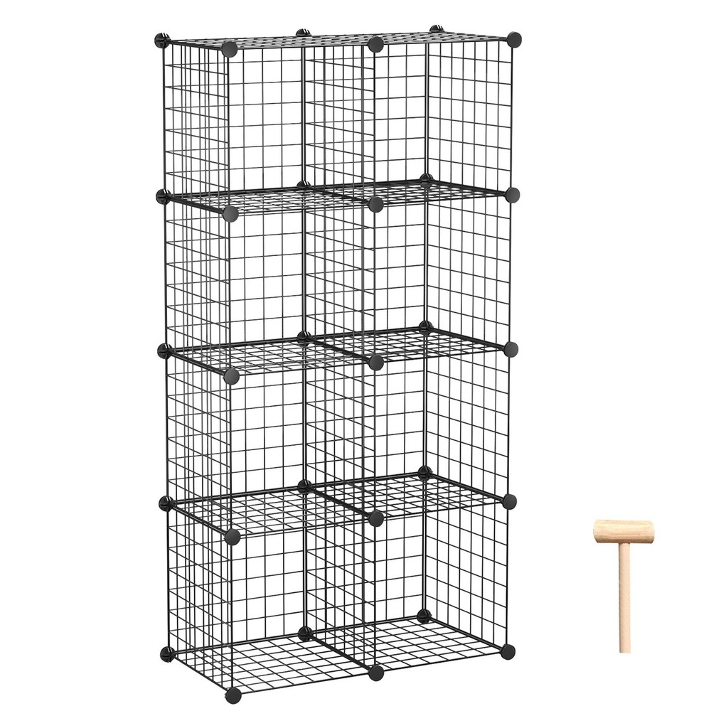 CAHOME 8-Cube Wire Storage Organizer with Metal Grids for Bins and Shelving