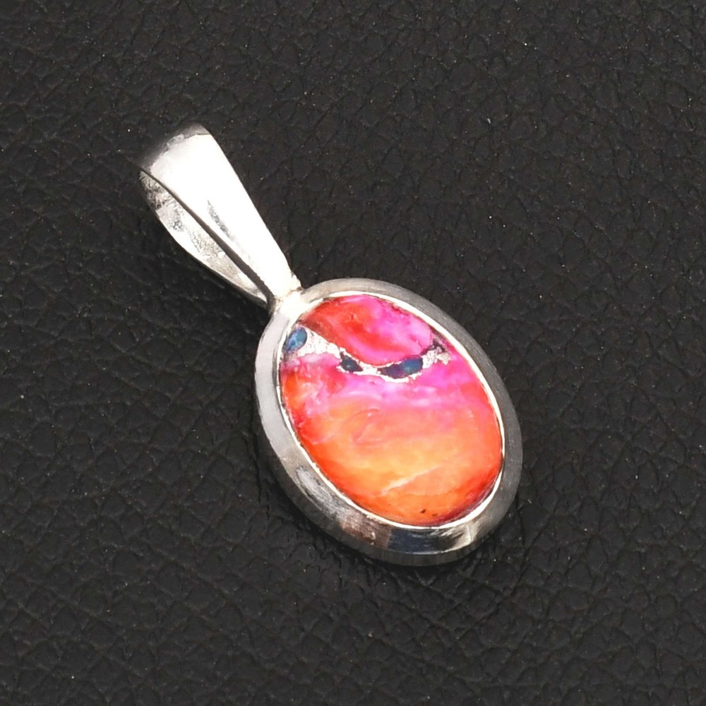 Mosaic Jasper Stone Handmade Ethnic Pendant Necklace for Women 1.12 Inch AP-43510