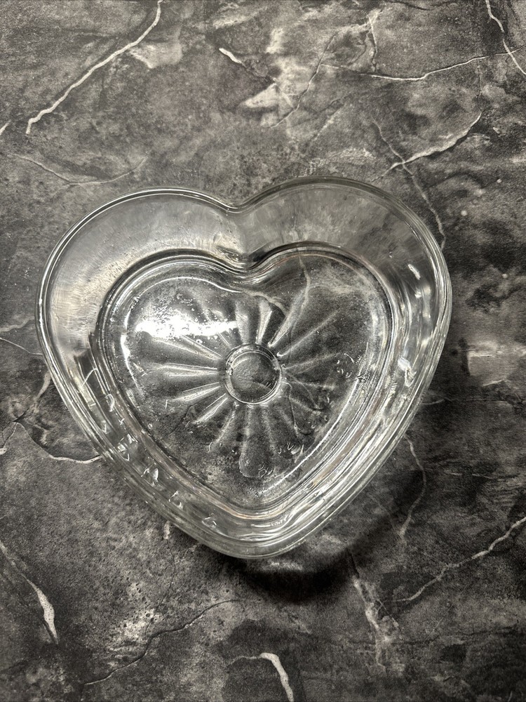 Libbey Heart Shaped Clear Glass 6
