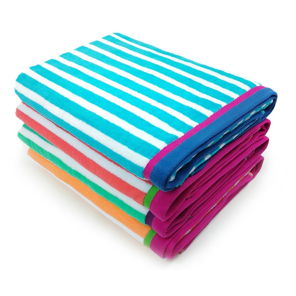 Kaufman Striped Beach Towel - Soft, Absorbent & Colorful Pool Towel for Summer