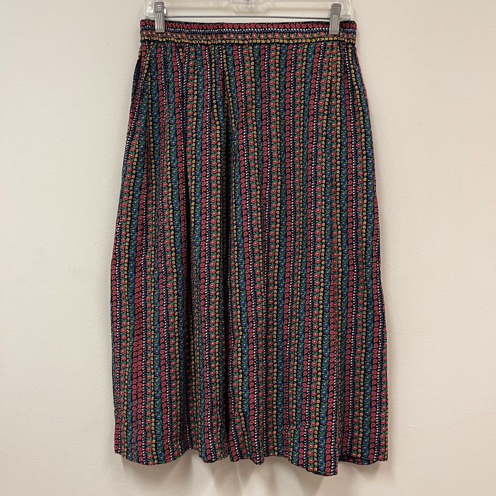 Vintage 1990s Doncaster Brightly Patterned Floral High Waisted Skirt Size 10
