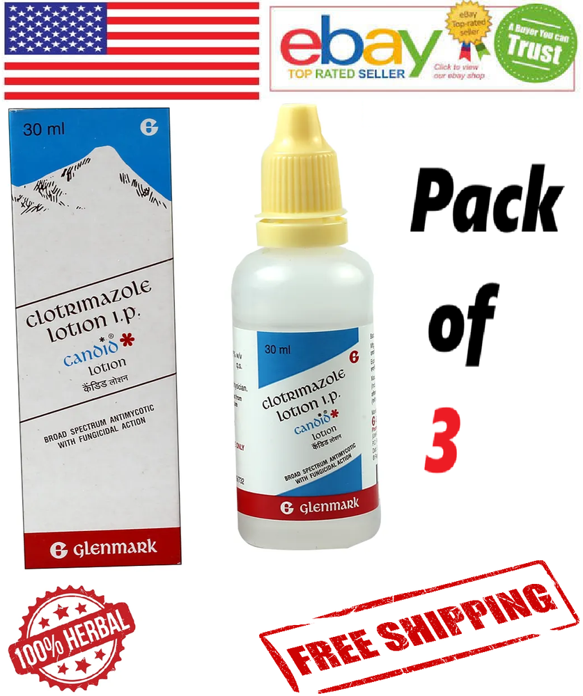 3x Candid Antifungal Lotion 30ml Each Treats Fungal Skin Infections (Free Ship)