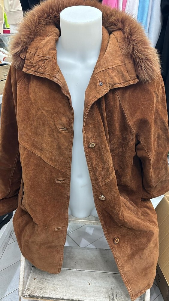 Real Brown Leather Fashion Jacket for Women Size 42 LLD244