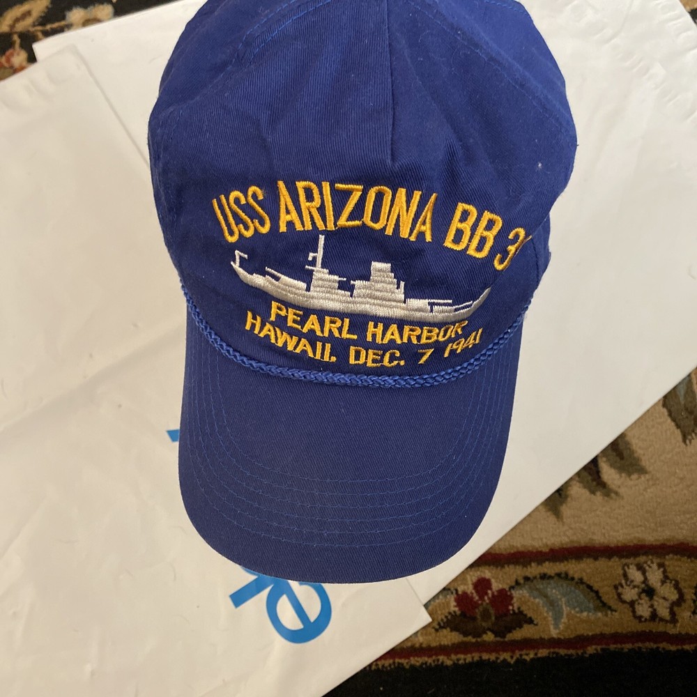 Vintage USS Arizona Pearl Harbor Hawaii Trucker Hat Snapback Cap Rope US NAVY