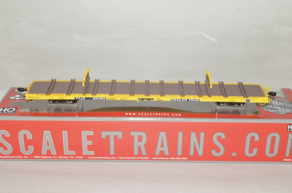 HO scaletrains TTX TTJX Trailer Train F68BH 68' flat car train FINGER RACK