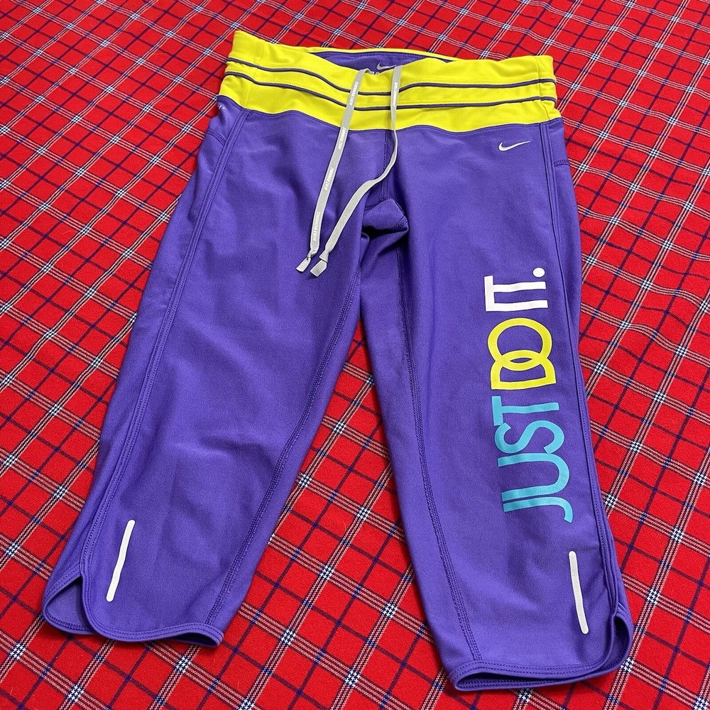 Nike purple just do it cropped running yoga leggings medium