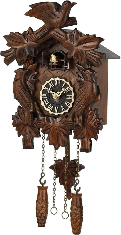 Cuckoo Clock,Traditional Black Forest Handcrafted Wooden,Quartz Clock for Wall..