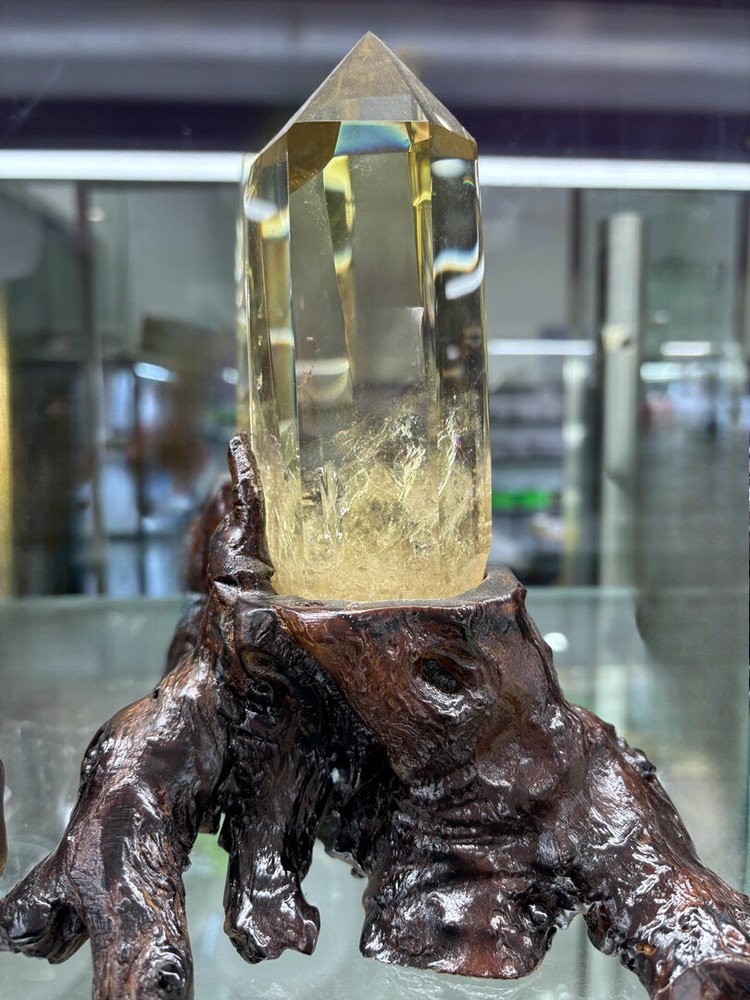 2LB Rare Natural clear Citrine Quartz Obelisk Crystal Tower Point Healing