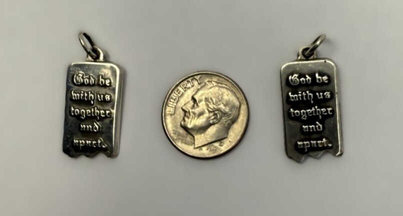 James Avery Mizpah Scroll Sterling Charms 'God be with us together and apart'