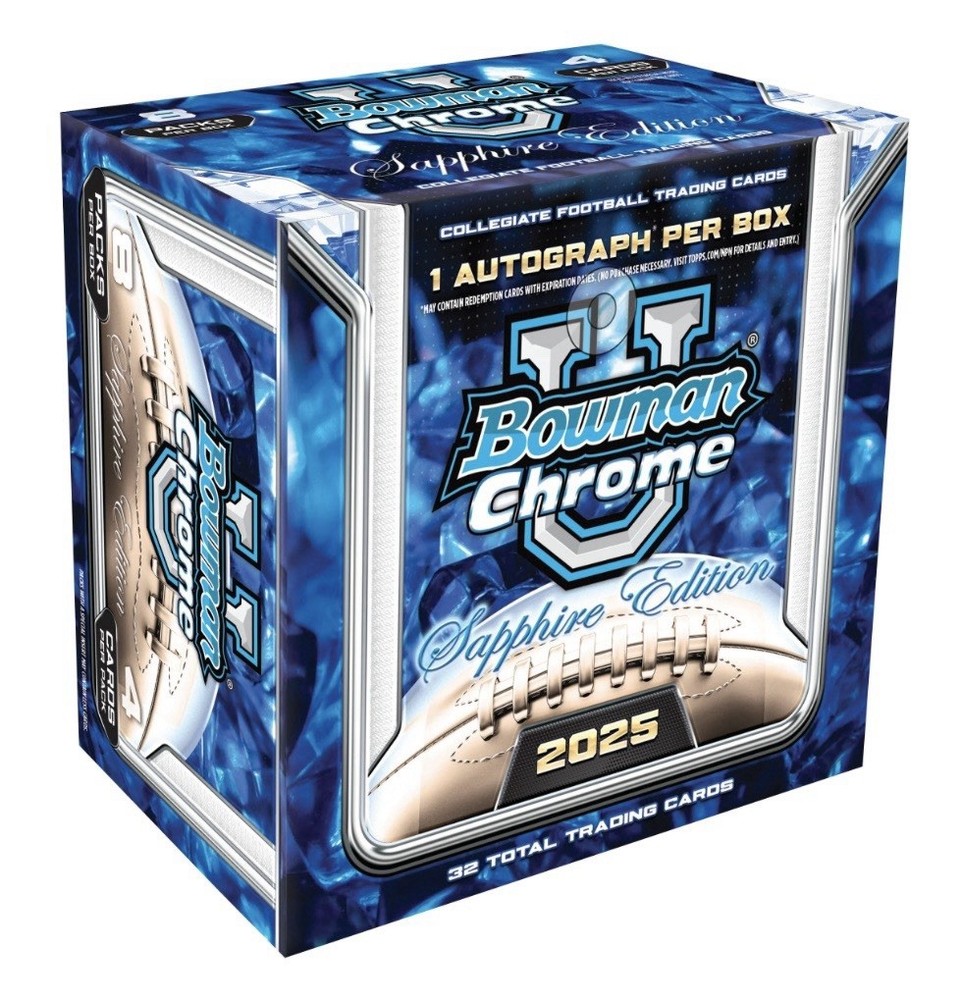 2025 Bowman University Chrome Football Sapphire Edition - Hobby Box (ON HAND)