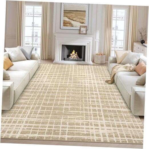 Modern Washable 9x12 Non-Slip Area Rug for Bedroom Living Room