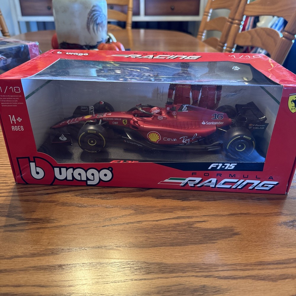 Ferrari Formula F 1 F1-75 Charles Leclerc  Burago 1/18 New In Box