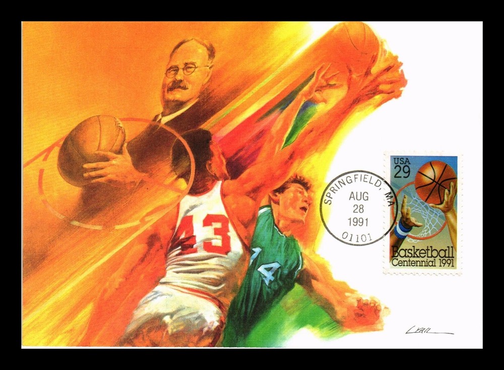 DR JIM STAMPS US MAXIMUM CARD BASKETBALL CENTENNIAL FIRST DAY OF ISSUE