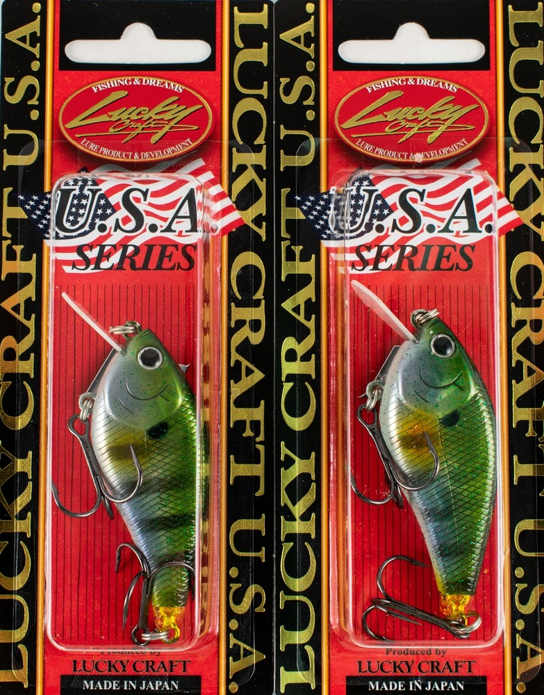 (LOT OF 2) LUCKY CRAFT KJ FLAT 1.5 3/8OZ KJFL1-5-149 BABY BLUE GILL C0225