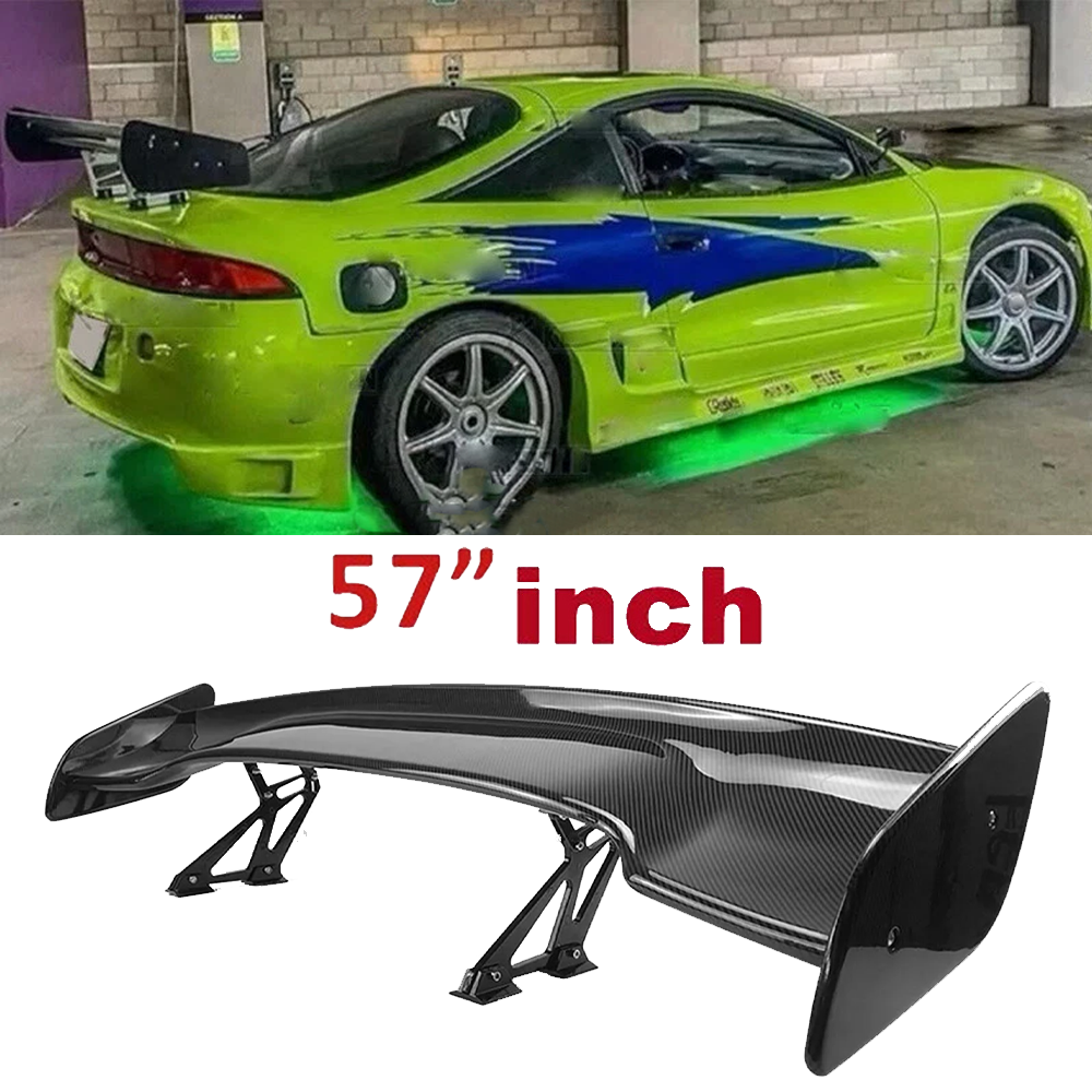 For Mitsubishi Eclipse Coupe Rear Trunk Spoiler Lip Wing Carbon Fiber Look Upper